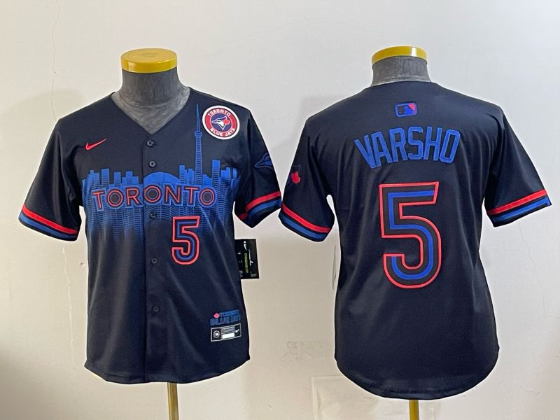 Youth 2025 Nike Toronto Blue Jays #5 Varsho Blue Game MLB Jersey 011->youth mlb jersey->Youth Jersey